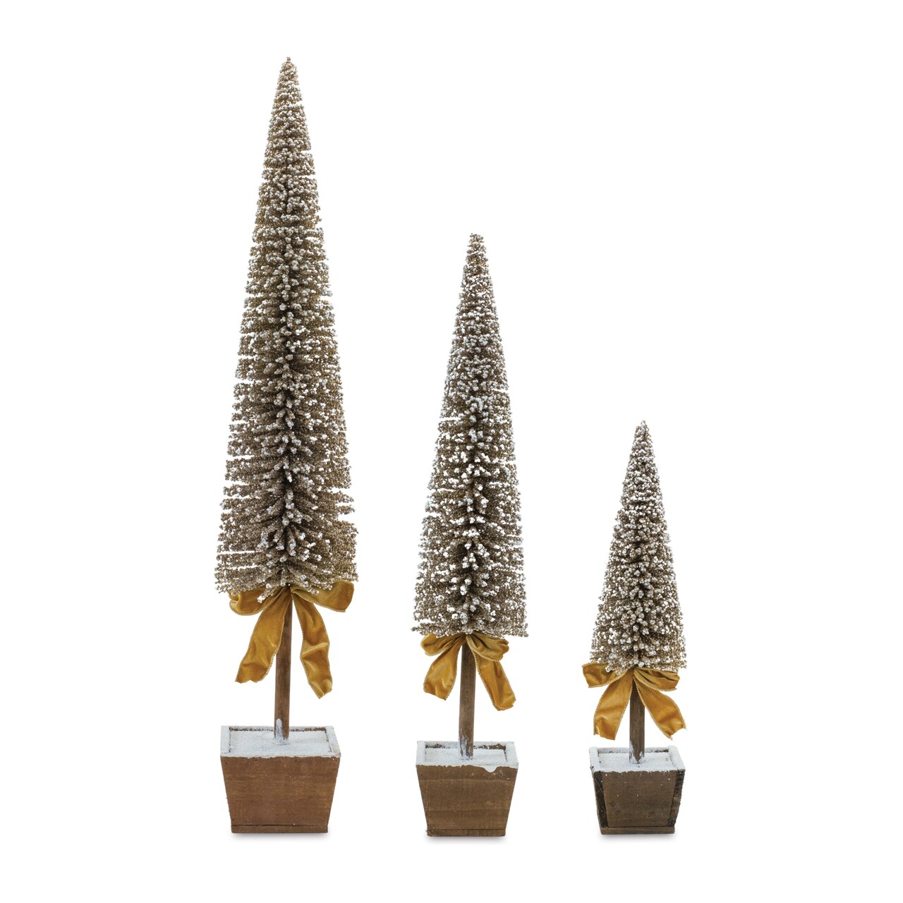 Melrose Potted Bottle Pine Artificial Christmas Tabletop Trees - 3.25' - Unlit - Set of 3